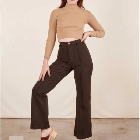Big Bud Press Western Flare Cotton Pants in Espresso Brown Size Medium